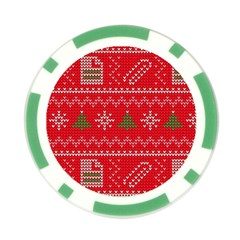 Red Christmas Pattern Xmas Decorations, Christmas Knitted Texture Poker Chip Card Guard (10 pack) from ArtsNow.com Front