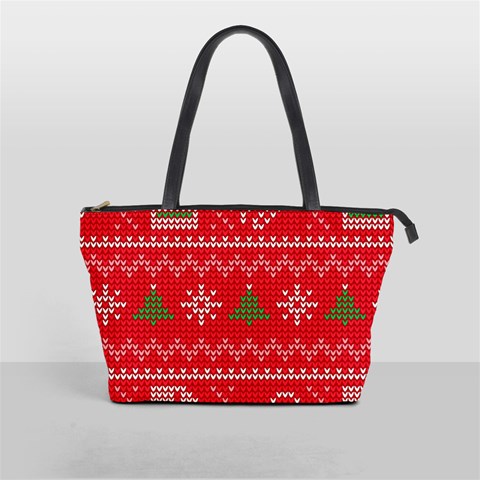 Red Christmas Pattern Xmas Decorations, Christmas Knitted Texture Classic Shoulder Handbag from ArtsNow.com Front