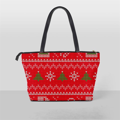 Red Christmas Pattern Xmas Decorations, Christmas Knitted Texture Classic Shoulder Handbag from ArtsNow.com Back