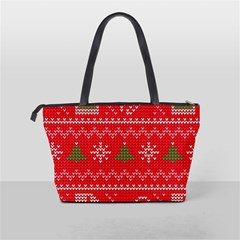 Red Christmas Pattern Xmas Decorations, Christmas Knitted Texture Classic Shoulder Handbag from ArtsNow.com Back