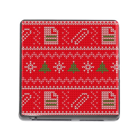 Red Christmas Pattern Xmas Decorations, Christmas Knitted Texture Memory Card Reader (Square 5 Slot) from ArtsNow.com Front