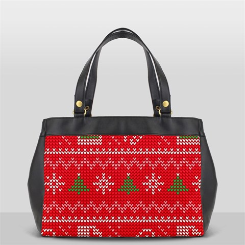 Red Christmas Pattern Xmas Decorations, Christmas Knitted Texture Oversize Office Handbag from ArtsNow.com Front