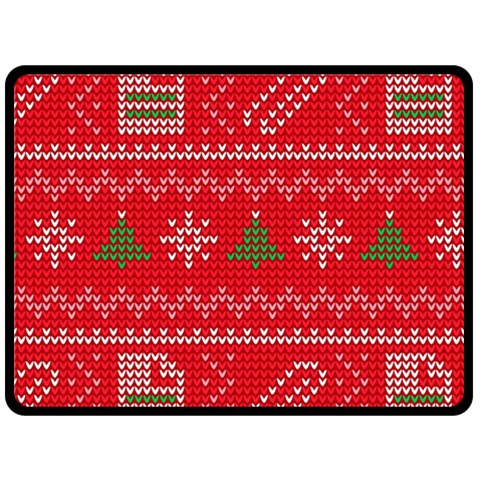 Red Christmas Pattern Xmas Decorations, Christmas Knitted Texture Fleece Blanket (Large) from ArtsNow.com 80 x60  Blanket Front