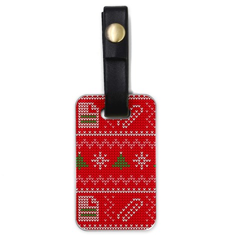 Red Christmas Pattern Xmas Decorations, Christmas Knitted Texture Luggage Tag (one side) from ArtsNow.com Front