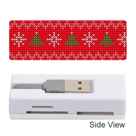 Red Christmas Pattern Xmas Decorations, Christmas Knitted Texture Memory Card Reader (Stick) from ArtsNow.com Front