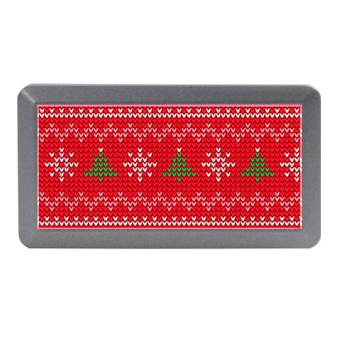 Red Christmas Pattern Xmas Decorations, Christmas Knitted Texture Memory Card Reader (Mini) from ArtsNow.com Front