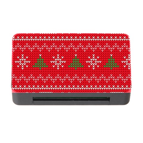 Red Christmas Pattern Xmas Decorations, Christmas Knitted Texture Memory Card Reader with CF from ArtsNow.com Front