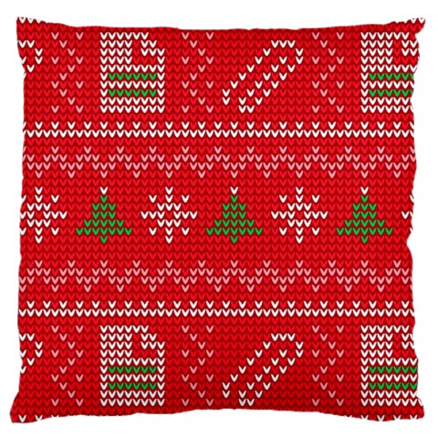 Red Christmas Pattern Xmas Decorations, Christmas Knitted Texture Large Cushion Case (One Side) from ArtsNow.com Front