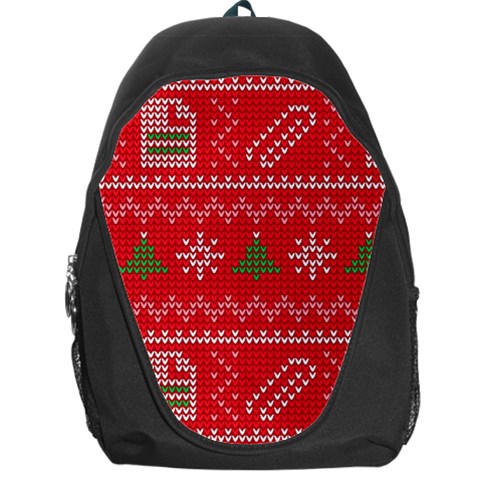 Red Christmas Pattern Xmas Decorations, Christmas Knitted Texture Backpack Bag from ArtsNow.com Front