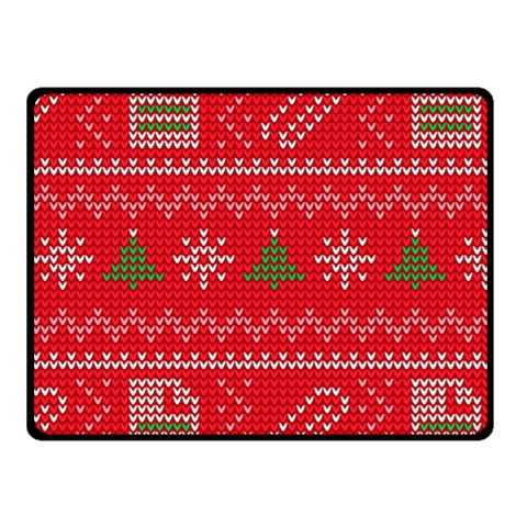 Red Christmas Pattern Xmas Decorations, Christmas Knitted Texture Two Sides Fleece Blanket (Small) from ArtsNow.com 45 x34  Blanket Front