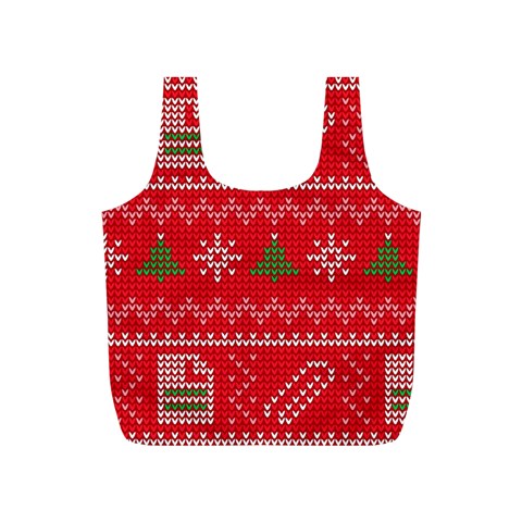 Red Christmas Pattern Xmas Decorations, Christmas Knitted Texture Full Print Recycle Bag (S) from ArtsNow.com Front