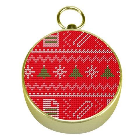 Red Christmas Pattern Xmas Decorations, Christmas Knitted Texture Gold Compasses from ArtsNow.com Front