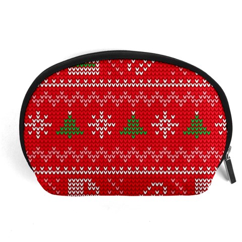 Red Christmas Pattern Xmas Decorations, Christmas Knitted Texture Accessory Pouch (Large) from ArtsNow.com Front