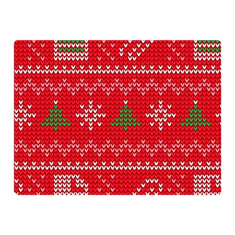 Red Christmas Pattern Xmas Decorations, Christmas Knitted Texture Two Sides Premium Plush Fleece Blanket (Mini) from ArtsNow.com 35 x27  Blanket Front