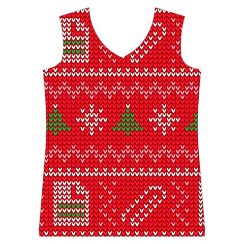 Red Christmas Pattern Xmas Decorations, Christmas Knitted Texture Women s Basketball Tank Top from ArtsNow.com Front