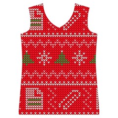 Red Christmas Pattern Xmas Decorations, Christmas Knitted Texture Women s Basketball Tank Top from ArtsNow.com Front