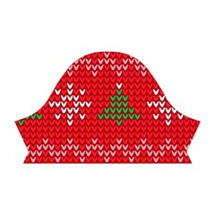 Red Christmas Pattern Xmas Decorations, Christmas Knitted Texture Short Sleeve V Left Sleeve