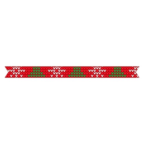 Red Christmas Pattern Xmas Decorations, Christmas Knitted Texture Short Sleeve V Hem