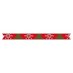 Red Christmas Pattern Xmas Decorations, Christmas Knitted Texture Short Sleeve V Hem