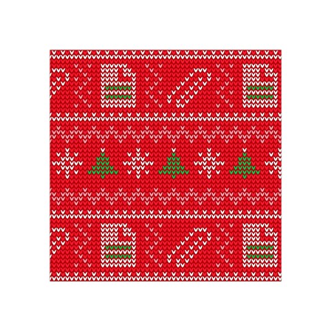 Red Christmas Pattern Xmas Decorations, Christmas Knitted Texture Square Tapestry (Small) from ArtsNow.com Front