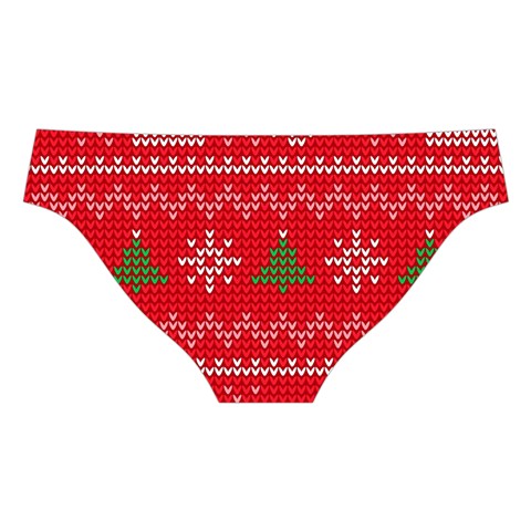 Red Christmas Pattern Xmas Decorations, Christmas Knitted Texture Cross Back Hipster Bikini Set from ArtsNow.com Back Under