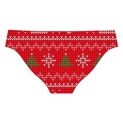 Red Christmas Pattern Xmas Decorations, Christmas Knitted Texture Cross Back Hipster Bikini Set from ArtsNow.com Back Under