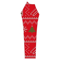 Red Christmas Pattern Xmas Decorations, Christmas Knitted Texture Women s Long Sleeve Raglan T Sleeve Right