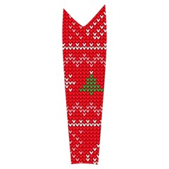 Red Christmas Pattern Xmas Decorations, Christmas Knitted Texture Women s Long Sleeve Raglan T Right Sleeve Side