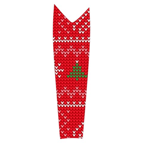 Red Christmas Pattern Xmas Decorations, Christmas Knitted Texture Women s Long Sleeve Raglan T Left Sleeve Side