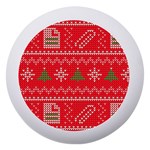 Red Christmas Pattern Xmas Decorations, Christmas Knitted Texture Dento Box with Mirror