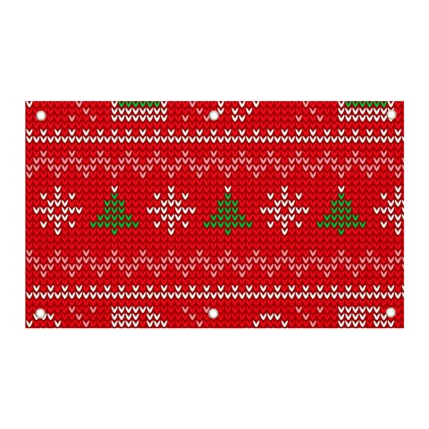 Red Christmas Pattern Xmas Decorations, Christmas Knitted Texture Banner and Sign 5  x 3  from ArtsNow.com Front