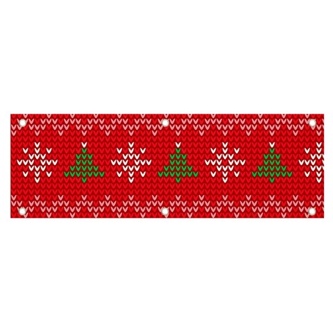 Red Christmas Pattern Xmas Decorations, Christmas Knitted Texture Banner and Sign 6  x 2  from ArtsNow.com Front