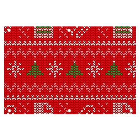 Red Christmas Pattern Xmas Decorations, Christmas Knitted Texture Banner and Sign 6  x 4  from ArtsNow.com Front