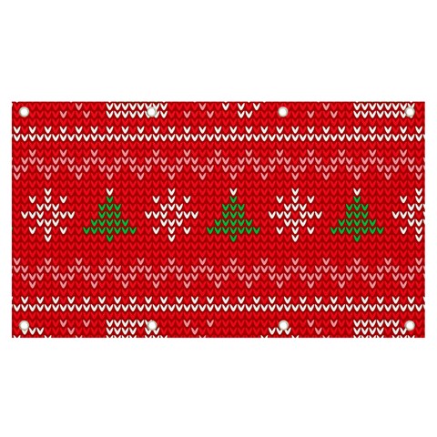 Red Christmas Pattern Xmas Decorations, Christmas Knitted Texture Banner and Sign 7  x 4  from ArtsNow.com Front