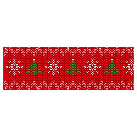 Red Christmas Pattern Xmas Decorations, Christmas Knitted Texture Banner and Sign 12  x 4  from ArtsNow.com Front