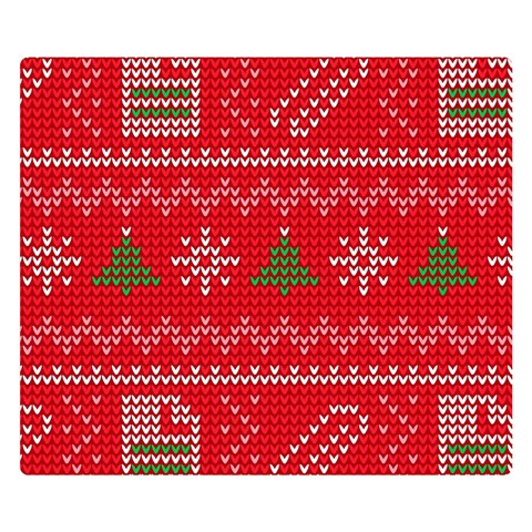 Red Christmas Pattern Xmas Decorations, Christmas Knitted Texture Premium Plush Fleece Blanket (Small) from ArtsNow.com 50 x40  Blanket Front