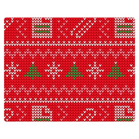 Red Christmas Pattern Xmas Decorations, Christmas Knitted Texture Premium Plush Fleece Blanket (Medium) from ArtsNow.com 60 x50  Blanket Front