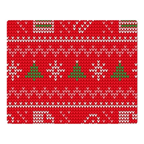 Red Christmas Pattern Xmas Decorations, Christmas Knitted Texture Premium Plush Fleece Blanket (Large) from ArtsNow.com 80 x60  Blanket Front