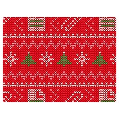 Red Christmas Pattern Xmas Decorations, Christmas Knitted Texture Two Sides Premium Plush Fleece Blanket (Baby Size) from ArtsNow.com 40 x30  Blanket Front