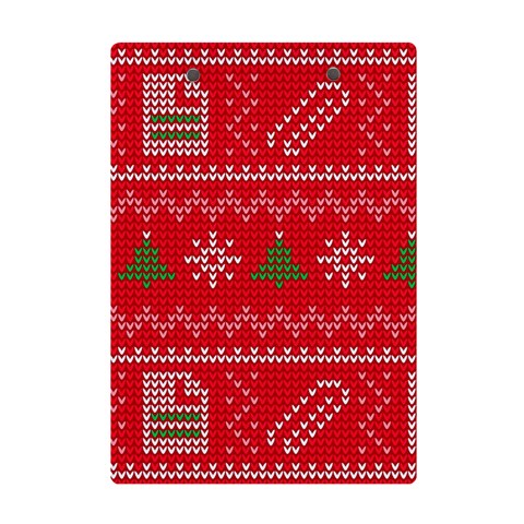 Red Christmas Pattern Xmas Decorations, Christmas Knitted Texture A5 Acrylic Clipboard from ArtsNow.com Back