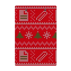 Red Christmas Pattern Xmas Decorations, Christmas Knitted Texture A5 Acrylic Clipboard from ArtsNow.com Back