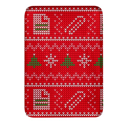 Red Christmas Pattern Xmas Decorations, Christmas Knitted Texture Rectangular Glass Fridge Magnet (4 pack) from ArtsNow.com Front