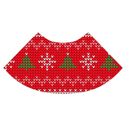 Red Christmas Pattern Xmas Decorations, Christmas Knitted Texture Trumpet Sleeve Cropped Top from ArtsNow.com Cuff Left