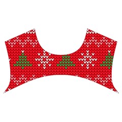 Red Christmas Pattern Xmas Decorations, Christmas Knitted Texture Women s Cut Out Long Sleeve T Front Top