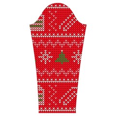 Red Christmas Pattern Xmas Decorations, Christmas Knitted Texture Women s Cut Out Long Sleeve T Sleeve Right