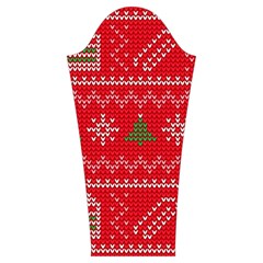 Red Christmas Pattern Xmas Decorations, Christmas Knitted Texture Women s Cut Out Long Sleeve T Sleeve Left