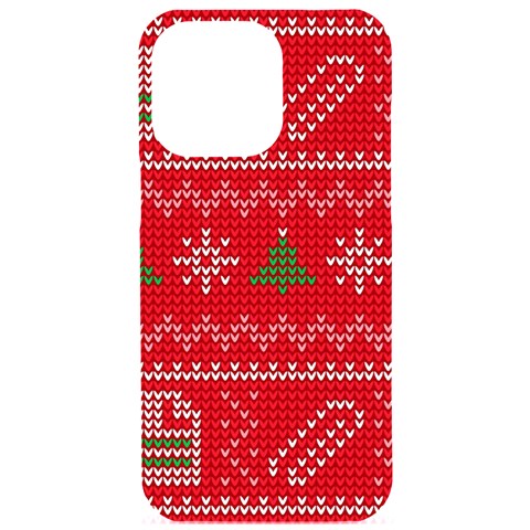 Red Christmas Pattern Xmas Decorations, Christmas Knitted Texture iPhone 15 Pro Max Black UV Print PC Hardshell Case from ArtsNow.com Front