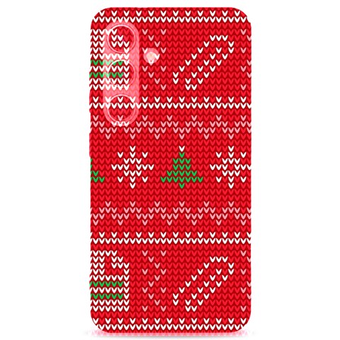 Red Christmas Pattern Xmas Decorations, Christmas Knitted Texture Samsung Galaxy S24 6.2 Inch Black TPU UV Case from ArtsNow.com Front