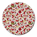 Santa Claus Patterns, Christmas Decorations Round Mousepad