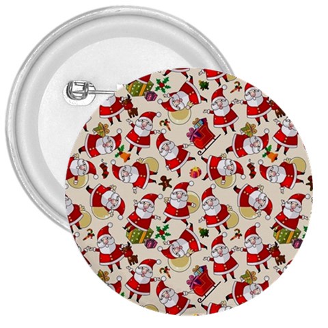 Santa Claus Patterns, Christmas Decorations 3  Buttons from ArtsNow.com Front